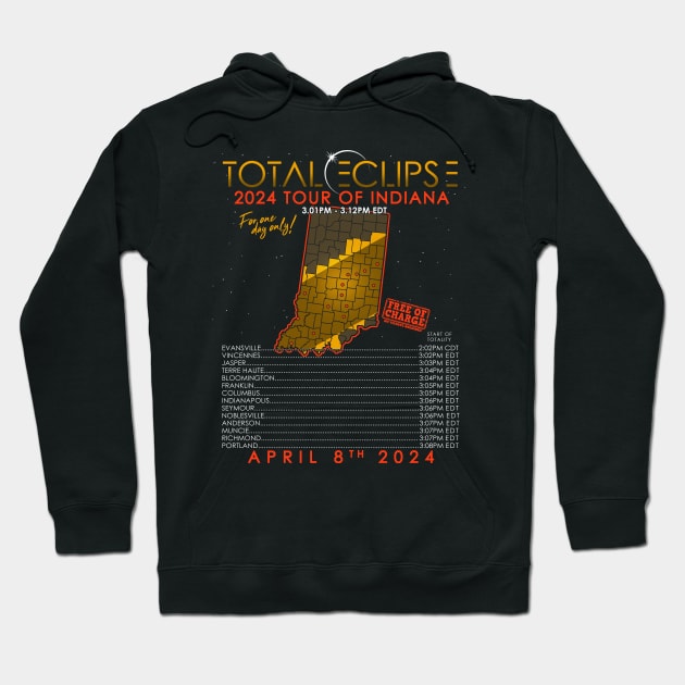 Total Solar Eclipse 2024 Tour of Indiana Hoodie by NerdShizzle